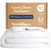 image:imageBrooklinen All Season Luxury Down Comforter 100 Natural Canadian Duck Down Duvet Insert  700 Fill Power 100 Cotton Shell Baffle Box Construction KingCali King Size Comforter  Allseason warmth from natural down in a 100 cotton shell bafflebox build stays fluffy amp even hotelquality comfortWhite