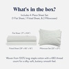 image:imageBrooklinen Sateen 4Pc Sheet Set HotelQuality Luxury  King White  Butterysoft 100 longstaple cotton sateen silky amp hotelquality softest sheets breathable amp durable cool amp luxuriousTandem Stripe Fresh Moss
