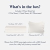 image:imageBrooklinen Sateen 4Pc Sheet Set HotelQuality Luxury  King White  Butterysoft 100 longstaple cotton sateen silky amp hotelquality softest sheets breathable amp durable cool amp luxuriousCream