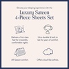 image:imageBrooklinen Sateen 4Pc Sheet Set HotelQuality Luxury  King White  Butterysoft 100 longstaple cotton sateen silky amp hotelquality softest sheets breathable amp durable cool amp luxuriousAbyss