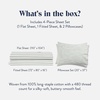 image:imageBrooklinen Sateen 4Pc Sheet Set HotelQuality Luxury  King White  Butterysoft 100 longstaple cotton sateen silky amp hotelquality softest sheets breathable amp durable cool amp luxuriousTandem Stripe Fresh Moss