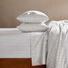 image:imageBrooklinen Sateen 4Pc Sheet Set HotelQuality Luxury  King White  Butterysoft 100 longstaple cotton sateen silky amp hotelquality softest sheets breathable amp durable cool amp luxuriousTandem Stripe Pebble