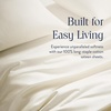 image:imageBrooklinen Sateen 4Pc Sheet Set HotelQuality Luxury  King White  Butterysoft 100 longstaple cotton sateen silky amp hotelquality softest sheets breathable amp durable cool amp luxuriousCream