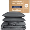image:imageBrooklinen Sateen Duvet Cover HotelQuality Luxury  TwinTXL Abyss Blue  Silkysmooth 100 cotton sateen duvet cover soft amp hotelquality corner ties amp button closure secure your insertSlate