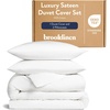 image:imageBrooklinen Sateen Duvet Cover HotelQuality Luxury  TwinTXL Abyss Blue  Silkysmooth 100 cotton sateen duvet cover soft amp hotelquality corner ties amp button closure secure your insertWhite