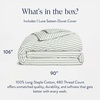 image:imageBrooklinen Sateen Duvet Cover HotelQuality Luxury  TwinTXL Abyss Blue  Silkysmooth 100 cotton sateen duvet cover soft amp hotelquality corner ties amp button closure secure your insertGreen Tandem Stripe