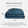 image:imageBrooklinen Sateen Duvet Cover HotelQuality Luxury  TwinTXL Abyss Blue  Silkysmooth 100 cotton sateen duvet cover soft amp hotelquality corner ties amp button closure secure your insertAbyss