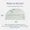 image:imageBrooklinen Sateen Duvet Cover HotelQuality Luxury  TwinTXL Abyss Blue  Silkysmooth 100 cotton sateen duvet cover soft amp hotelquality corner ties amp button closure secure your insertGreen Tandem Stripe