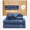 image:imageBrooklinen SuperPlush 100 Turkish Cotton Washcloths  Set of 2 White  Ultraplush 820 GSM Turkish cotton hand towels highly absorbent amp quickdrying soft durable amp machine washableAbyss Blue