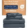 image:imageBrooklinen SuperPlush 100 Turkish Cotton Washcloths  Set of 2 White  Ultraplush 820 GSM Turkish cotton hand towels highly absorbent amp quickdrying soft durable amp machine washableSlate