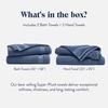 image:imageBrooklinen SuperPlush 100 Turkish Cotton Washcloths  Set of 2 White  Ultraplush 820 GSM Turkish cotton hand towels highly absorbent amp quickdrying soft durable amp machine washableAbyss Blue