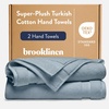 image:imageBrooklinen SuperPlush 100 Turkish Cotton Washcloths  Set of 2 White  Ultraplush 820 GSM Turkish cotton hand towels highly absorbent amp quickdrying soft durable amp machine washableStorm Blue