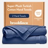 image:imageBrooklinen SuperPlush 100 Turkish Cotton Washcloths  Set of 2 White  Ultraplush 820 GSM Turkish cotton hand towels highly absorbent amp quickdrying soft durable amp machine washableAbyss Blue