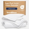 image:imageBrooklinen SuperPlush 100 Turkish Cotton Washcloths  Set of 2 White  Ultraplush 820 GSM Turkish cotton hand towels highly absorbent amp quickdrying soft durable amp machine washableWhite