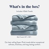 image:imageBrooklinen SuperPlush 100 Turkish Cotton Washcloths  Set of 2 White  Ultraplush 820 GSM Turkish cotton hand towels highly absorbent amp quickdrying soft durable amp machine washableStorm Blue