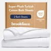 image:imageBrooklinen SuperPlush 100 Turkish Cotton Washcloths  Set of 2 White  Ultraplush 820 GSM Turkish cotton hand towels highly absorbent amp quickdrying soft durable amp machine washableWhite