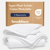 image:imageBrooklinen SuperPlush 100 Turkish Cotton Washcloths  Set of 2 White  Ultraplush 820 GSM Turkish cotton hand towels highly absorbent amp quickdrying soft durable amp machine washableSolid White