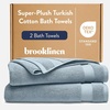 image:imageBrooklinen SuperPlush 100 Turkish Cotton Washcloths  Set of 2 White  Ultraplush 820 GSM Turkish cotton hand towels highly absorbent amp quickdrying soft durable amp machine washableStorm Blue