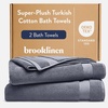 image:imageBrooklinen SuperPlush 100 Turkish Cotton Washcloths  Set of 2 White  Ultraplush 820 GSM Turkish cotton hand towels highly absorbent amp quickdrying soft durable amp machine washableSlate