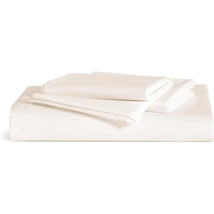 image:imageBrooklinen Sateen 4Pc Sheet Set HotelQuality Luxury  King White  Butterysoft 100 longstaple cotton sateen silky amp hotelquality softest sheets breathable amp durable cool amp luxuriousCream