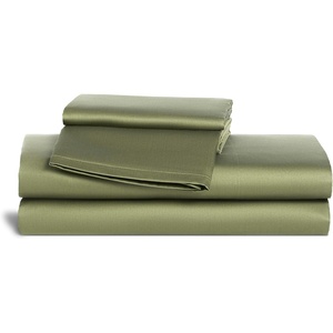 image:imageBrooklinen Sateen 4Pc Sheet Set HotelQuality Luxury  King White  Butterysoft 100 longstaple cotton sateen silky amp hotelquality softest sheets breathable amp durable cool amp luxuriousFresh Moss