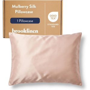 image:imageBrooklinen Silk Pillowcase Luxury Silk AntiFrizz Comfort  King Blush  Set of 2 100 mulberry silk pillowcases antifrizz amp anticrease gentle on skin amp hair help reduce bedhead amp fine linesBlush