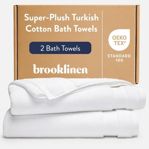 image:imageBrooklinen SuperPlush 100 Turkish Cotton Washcloths  Set of 2 White  Ultraplush 820 GSM Turkish cotton hand towels highly absorbent amp quickdrying soft durable amp machine washableWhite