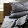 image:imageBrooklinen Luxury Sateen 4 Piece Sheet Set  100 Cotton King Size in Graphite  1 Fitted Sheet 1 Flat Sheet 2 Pillowcases  Best Luxury Sheets
