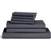 image:imageBrooklinen Luxury Sateen 7 Piece Sheet Set  100 Cotton Full Size in Graphite  1 Duvet Cover 1 Fitted Sheet 1 Flat Sheet 4 Pillowcases  Best Luxury Sheets