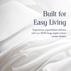 image:imageBrooklinen Sateen 4Pc Sheet Set HotelQuality Luxury  Queen White  Butterysoft 100 longstaple cotton sateen silky amp hotelquality softest sheets breathable amp durable cool amp luxurious