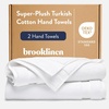 image:imageBrooklinen 100 Turkish Cotton Hand Towels SpaQuality Cotton  Set of 2 White