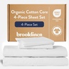 image:imageBrooklinen 4Pc Sheet Set Soft amp Durable Machine Washable  Full White  Soft durable 100 GOTScertified organic cotton bed sheets deep pockets fit most mattresses machine washableWhite