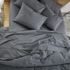 image:imageBrooklinen Luxury Sateen 7 Piece Sheet Set  100 Cotton Full Size in Graphite  1 Duvet Cover 1 Fitted Sheet 1 Flat Sheet 4 Pillowcases  Best Luxury Sheets