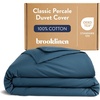 image:imageBrooklinen Percale Duvet Cover Crisp amp Cooling  FullQueen Abyss  Cool crisp 100 cotton percale duvet cover breathable amp lightweight corner ties amp button closure secure your insertAbyss