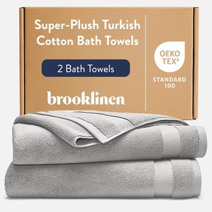 image:imageBrooklinen 100 Turkish Cotton Bath Towels SpaQuality Cotton  Set of 2 White