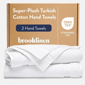 image:imageBrooklinen 100 Turkish Cotton Hand Towels SpaQuality Cotton  Set of 2 White