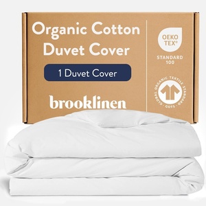 image:imageBrooklinen Duvet Cover Soft amp Durable Machine Washable  FullQueen White  Soft breathable 100 GOTScertified organic cotton duvet cover corner ties amp button closure secure your insertWhite