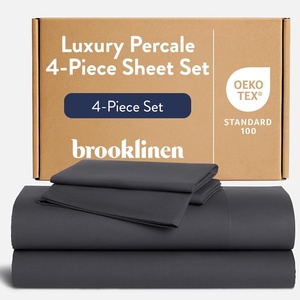 image:imageBrooklinen Percale 4Pc Sheet Set for Hot Sleepers  Full Abyss Blue  Cool crisp percale weave in 100 longstaple cotton breathable for hot sleepers machine washable lightweight amp durableSlate