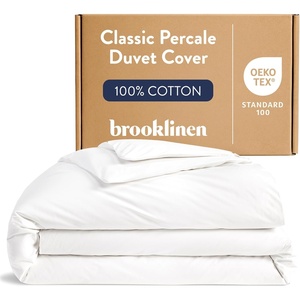 image:imageBrooklinen Percale Duvet Cover Crisp amp Cooling  FullQueen Abyss  Cool crisp 100 cotton percale duvet cover breathable amp lightweight corner ties amp button closure secure your insertWhite