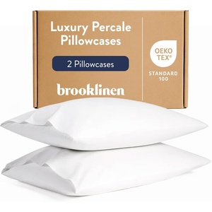 image:imageBrooklinen Percale Pillowcase Set Crisp amp Cooling  Standard Abyss  Set of 2 crisp 100 cotton percale pillowcases with a cool breathable weave gentle on skin amp hair soft amp durableWhite