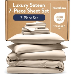 image:imageBrooklinen Sateen Duvet Cover HotelQuality Luxury  Twin White  Silkysmooth 100 cotton sateen duvet cover soft amp hotelquality machine washable soft amp luxurious breathablePebble