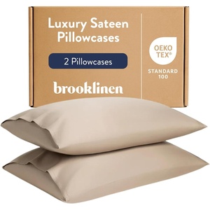 image:imageBrooklinen Luxe Sateen Pillowcase Set Luxury Softness  Standard AbyssPebble