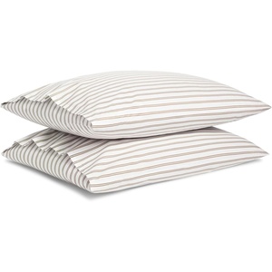 image:imageBrooklinen Luxe Sateen Pillowcase Set Luxury Softness  Standard AbyssTandem Stripe in Pebble