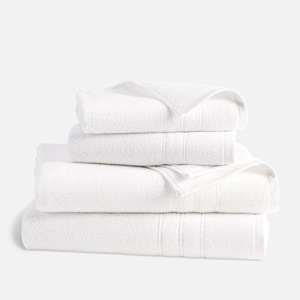 image:imageBrooklinen Classic Turkish Cotton Bath Towel Set  2 Bath Towels  2 Hand Towels  100 Cotton Towels Highly Absorbent QuickDrying Durable Ideal for Daily Face Body Cleansing  White